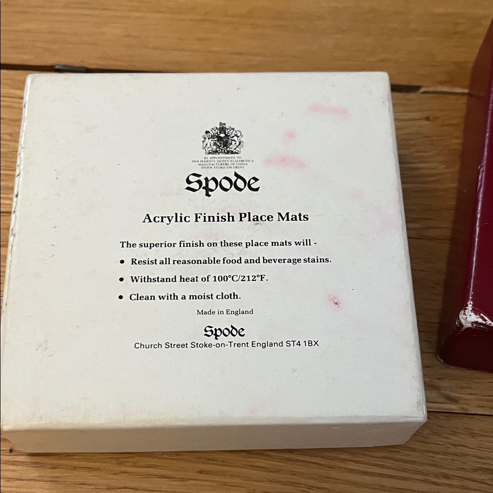 Spode Festive Tree Coasters NIB England stamped - Picture 2 of 4